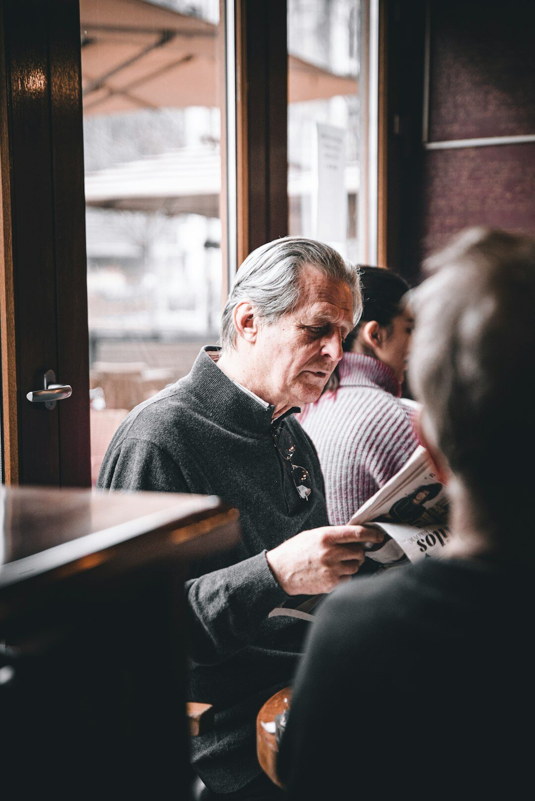 elderly person telling story