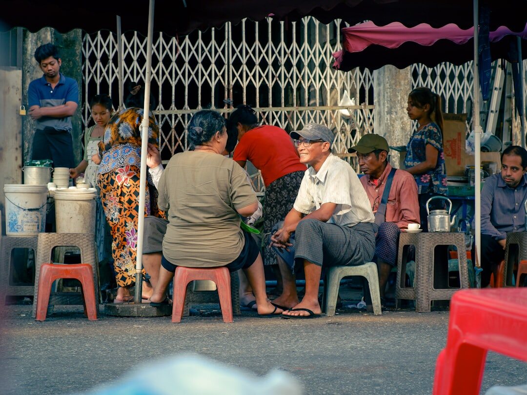 group of locals in conversation